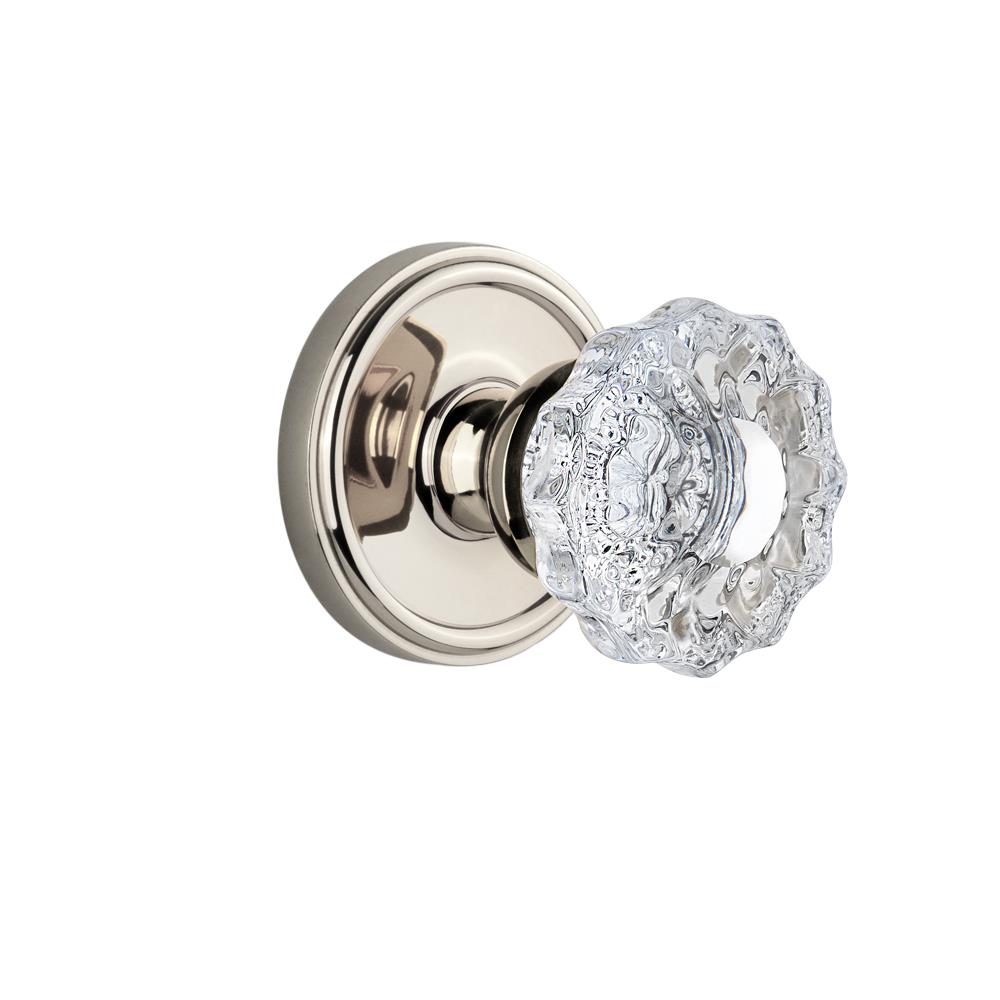Grandeur by Nostalgic Warehouse GEOVER Single Dummy Knob Without Keyhole - Georgetown Rosette with Versailles Knob in Polished Nickel